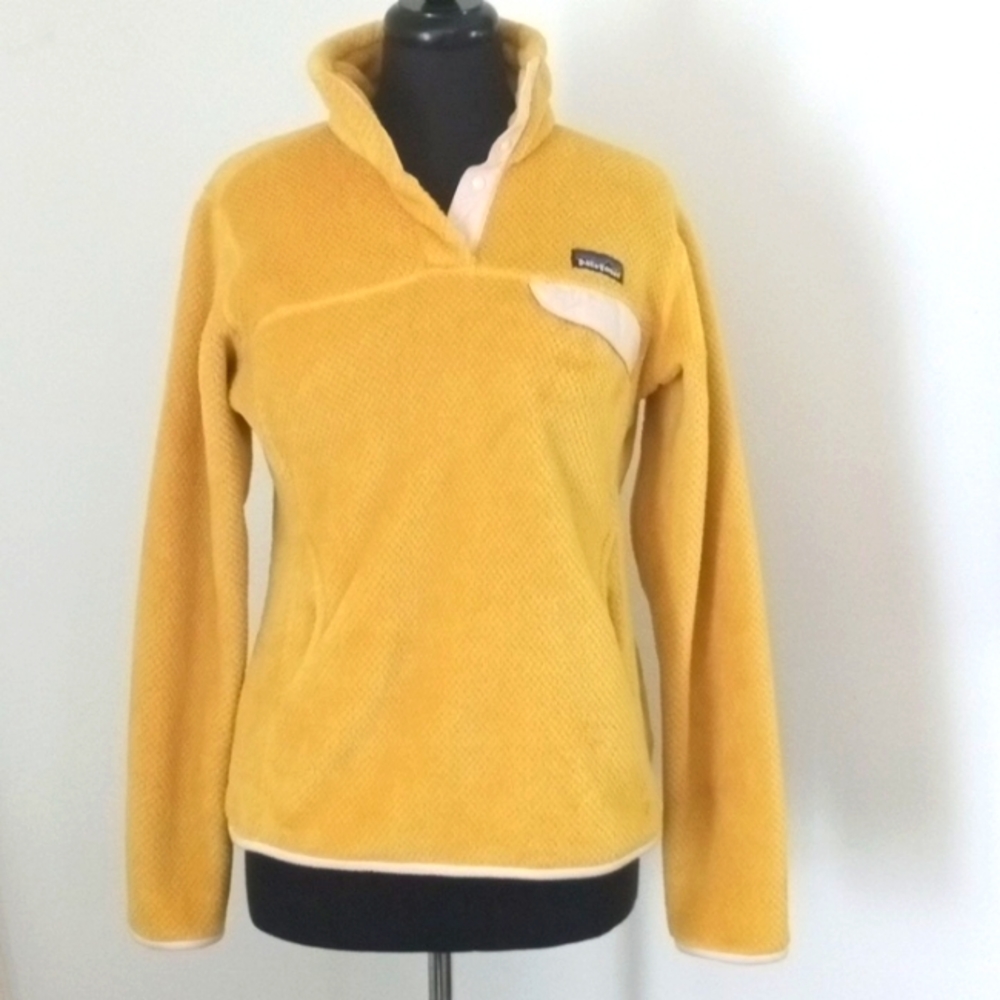 Patagonia re tool snap button pullover yellow mustard Medium